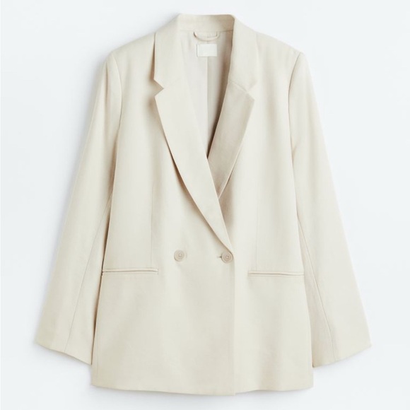 Light Beige Double Breasted Blazer - Picture 1 of 2